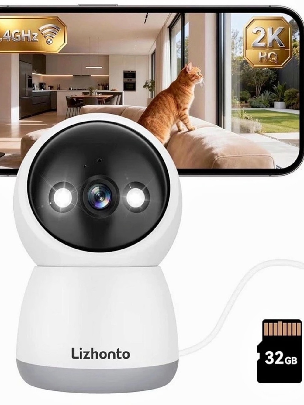 Lizonto 2K WiFi Indoor Security Camera